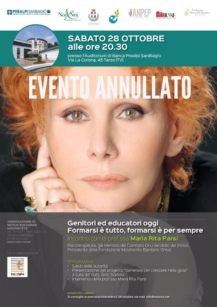 EVENTO ANNULLATO - GENITORI ED EDUCATORI OGGI